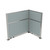 Acoustic Portable Partition Pre-Configured Hush Panel Electric Cubicle, L Shape 6' x 4' Powder Blue Woven Fabric - Silver Trim