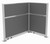Acoustic Portable Partition Pre-Configured Hush Panel Electric Cubicle, L Shape 6' x 4' Ash Gray Fabric - Silver Trim