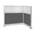 Pre-Configured Hush Panel Electric Cubicle (L Shape) 6' x 4' w/ Window Charcoal Gray Fabric