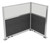 Acoustic Portable Partition Pre-Configured Hush Panel Electric Cubicle, L Shape 6' x 4' w/ Window Classic Gray Fabric - Silver Trim