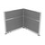 Acoustic Portable Partition Pre-Configured Hush Panel Electric Cubicle, L Shape 6' x 6' Cloud Gray Woven Fabric - Silver Trim