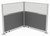Acoustic Portable Partition Pre-Configured Hush Panel Electric Cubicle, L Shape 6' x 6' W/ Window Ash Gray Fabric - Silver Trim