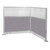 Pre-Configured Hush Panel Electric Cubicle (L Shape) 6' x 6' W/ Window Cloud Gray Fabric