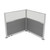 Acoustic Portable Partition Pre-Configured Hush Panel Electric Cubicle, L Shape 6' x 6' W/ Window Cloud Gray Woven Fabric - Silver Trim