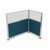 Acoustic Portable Partition Pre-Configured Hush Panel Electric Cubicle, L Shape 6' x 4' w/ Window Caribbean Woven Fabric - Silver Trim