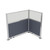 Acoustic Portable Partition Pre-Configured Hush Panel Electric Cubicle, L Shape 6' x 4' w/ Window Ocean Woven Fabric - Silver Trim