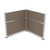 Acoustic Portable Partition Pre-Configured Hush Panel Electric Cubicle, L Shape 6' x 6' Slate Woven Fabric - Silver Trim