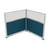 Acoustic Portable Partition Pre-Configured Hush Panel Electric Cubicle, L Shape 6' x 6' W/ Window Caribbean Woven Fabric - Silver Trim