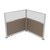 Acoustic Portable Partition Pre-Configured Hush Panel Electric Cubicle, L Shape 6' x 6' W/ Window Slate Woven Fabric - Silver Trim