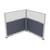 Acoustic Portable Partition Pre-Configured Hush Panel Electric Cubicle, L Shape 6' x 6' W/ Window Ocean Woven Fabric - Silver Trim