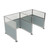 Acoustic Portable Partition Wall Pre-Configured Hush Panel Electric Cubicles 6' x 6' W/ Window Powder Blue Woven Fabric - Silver Trim