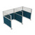 Acoustic Portable Partition Wall Pre-Configured Hush Panel Electric Cubicles 6' x 6' W/ Window Caribbean Woven Fabric - Silver Trim