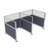 Acoustic Portable Partition Wall Pre-Configured Hush Panel Electric Cubicles 6' x 6' W/ Window Ocean Woven Fabric - Silver Trim