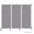 Wall-Mounted QuickWall Sliding Partition - 7' x 5'10" - Charcoal Gray Fabric - White Frame