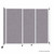 Wall-Mounted StraightWall Sliding Partition - 7'2" x 6' - Slate Fabric - White Frame