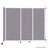 Wall-Mounted StraightWall Sliding Partition - 7'2" x 6' - Warm Pebble Fabric - White Frame