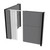EverPanel 8'3" x 8'6" x 7' L-Shaped Wall Kit w/ Door - Dark Gray SoundSorb With Black Trim