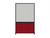 DivideWrite Portable Whiteboard Partition 4' x 6' Red Fabric - Black Trim