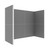 EverPanelÂ® 10' x 4'3" x 8' Trade Show Booth Kit - Dark Gray SoundSorbª With White Frame