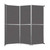 Operable Wall™ Folding Room Divider 11'9" x 12'3" Charcoal Gray Fabric - Black Trim