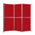 Operable Wall™ Folding Room Divider 11'9" x 12'3" Red Fabric - Black Trim