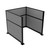 Portable Partition Wall Pre-Configured Hush Panel Electric Cubicle, U Shape 6' x 6' Cloud Gray Woven Fabric - Black Trim