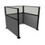 Portable Partition Wall Pre-Configured Hush Panel Electric Cubicle, U Shape 6' x 6' W/ Window Cloud Gray Woven Fabric - Black Trim