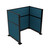 Portable Partition Wall Pre-Configured Hush Panel Electric Cubicle, U Shape 6' x 4' Caribbean Woven Fabric - Black Trim
