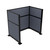 Portable Partition Wall Pre-Configured Hush Panel Electric Cubicle, U Shape 6' x 4' Ocean Woven Fabric - Black Trim