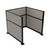 Portable Partition Wall Pre-Configured Hush Panel Electric Cubicle, U Shape 6' x 6' Slate Woven Fabric - Black Trim