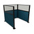 Portable Partition Wall Pre-Configured Hush Panel Electric Cubicle, U Shape 6' x 6' W/ Window Caribbean Woven Fabric - Black Trim