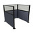 Portable Partition Wall Pre-Configured Hush Panel Electric Cubicle, U Shape 6' x 6' W/ Window Ocean Woven Fabric - Black Trim