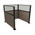 Portable Partition Wall Pre-Configured Hush Panel Electric Cubicle, U Shape 6' x 6' W/ Window Slate Woven Fabric - Black Trim