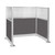 Pre-Configured Hush Panelª Electric Cubicle (U Shape) 6' x 4' W/ Window Charcoal Gray Fabric - White Trim