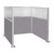 Pre-Configured Hush Panelª Cubicle (U Shape) 6' x 6' W/ Window Cloud Gray Fabric - Black Trim