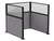 Pre-Configured Hush Panelª Cubicle (U Shape) 6' x 6' W/ Window Cloud Gray Fabric - Black Trim