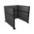 Portable Partition Wall Pre-Configured Hush Panel Cubicle, U Shape 6' x 6' Charcoal Gray Woven Fabric - Black Trim