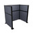 Portable Partition Wall Pre-Configured Hush Panel Cubicle, U Shape 6' x 4' Ocean Woven Fabric - Black Trim