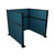 Portable Partition Wall Pre-Configured Hush Panel Cubicle, U Shape 6' x 6' Caribbean Woven Fabric - Black Trim