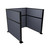 Portable Partition Wall Pre-Configured Hush Panel Cubicle, U Shape 6' x 6' Ocean Woven Fabric - Black Trim