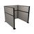 Portable Partition Wall Pre-Configured Hush Panel Cubicle, U Shape 6' x 6' Slate Woven Fabric - Black Trim