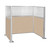 Pre-Configured Hush Panelª Cubicle (U Shape) 6' x 4' W/ Window Beige Fabric - White Trim