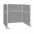 Pre-Configured Hush Panel™ Cubicle (U Shape) 6' x 4' Cloud Gray Fabric - White Trim