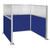 Pre-Configured Hush Panelª Cubicle (U Shape) 6' x 6' W/ Window Royal Blue Fabric - White Trim