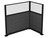 Acoustic Portable Partition Pre-Configured Hush Panel Electric Cubicle, L Shape 6' x 4' W/ Window Classic Gray Fabric - Black Trim