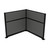 Acoustic Portable Partition Pre-Configured Hush Panel Electric Cubicle, L Shape 6' x 6' Charcoal Woven Fabric - Black Trim