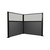 Acoustic Portable Partition Pre-Configured Hush Panel Electric Cubicle, L Shape 6' x 6' W/ Window Charcoal Woven Fabric - Black Trim
