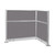 Pre-Configured Hush Panel™ Electric Cubicle (L Shape) 6' x 4' Slate Fabric - Black Trim