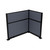 Acoustic Portable Partition Pre-Configured Hush Panel Electric Cubicle, L Shape 6' x 4' Ocean Woven Fabric - Black Trim