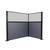 Acoustic Portable Partition Pre-Configured Hush Panel Electric Cubicle, L Shape 6' x 4' W/ Window Ocean Woven Fabric - Black Trim